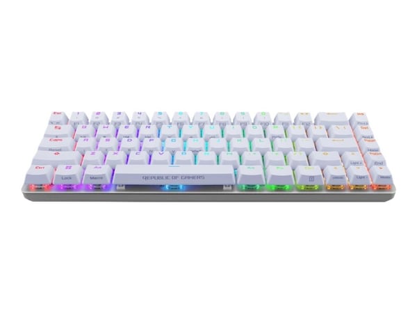 ASUS ROG Falchion Ace - Tastatur - 65 % kompakt - med berøringspanel - backlit - USB - QWERTY - USA - tastsvitsj: ROG NX Red - hvit