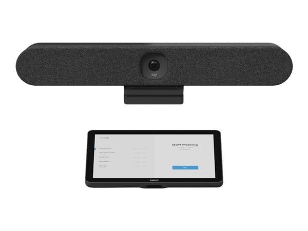 Logitech Tap IP Appliance Room Solutions Huddle + Small Rooms - Videokonferansesett (Logitech Tap IP, Logitech Rally Bar Huddle) - grafitt - power ...