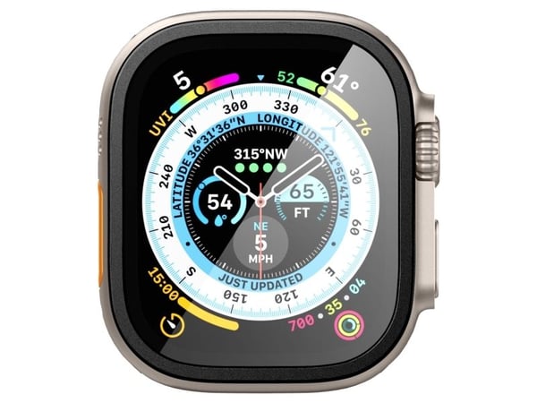 Spigen AGL06163, Skjermbeskytter, Smartklokke, Svart, Apple, Watch Ultra (49mm), Metall, Herdet glass