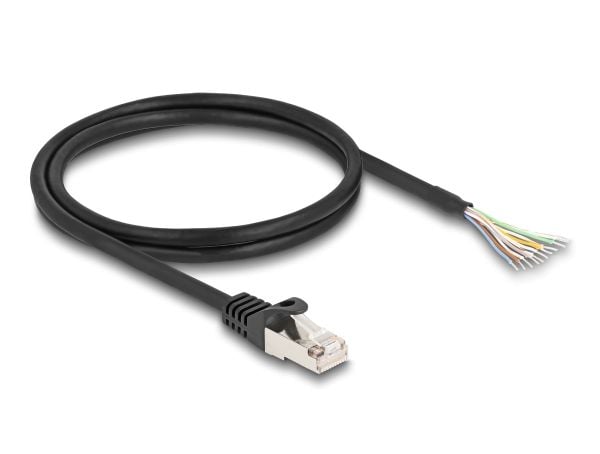 Delock kabel RJ50 plugg for å åpne kabelender S/FTP 1 m sort