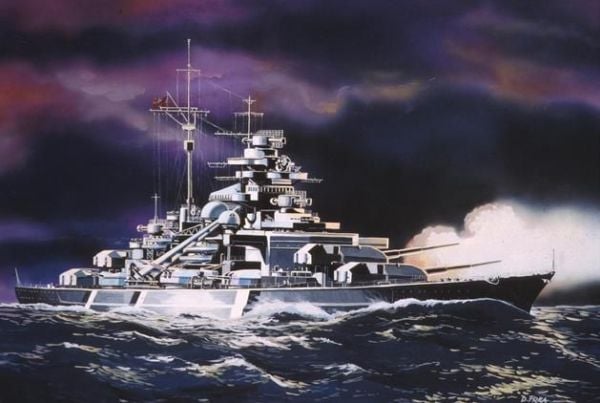 Revell 5802, Marineskipsmodell, Monteringssett, 1:1200, Bismarck, Alle kjønn, Plast