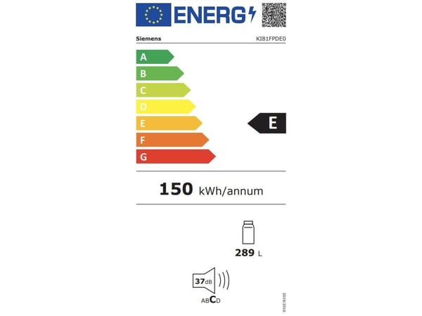Siemens iQ700 KI81FPDE0 - Integrert kjøleskap - 177,5 x 56 cm. - Flatt hengsel - Soft Close
