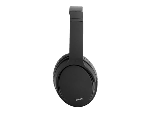 STREETZ HL-BT404 - Hodetelefoner med mikrofon - full størrelse - Bluetooth - trådløs, kablet - aktiv støydemping - 3,5 mm jakk - svart