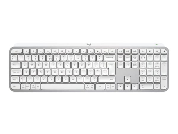 Logitech MX Keys S - Tastatur - bakbelysning - trådløs - Bluetooth LE - QWERTY - amerikansk engelsk - tastsvitsj: Scissor-Key - blekgrå