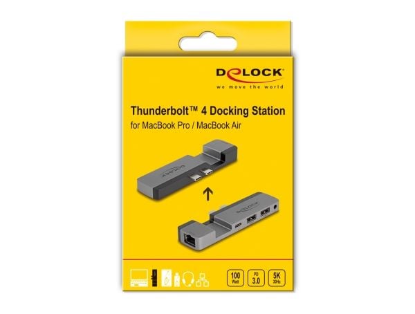 Delock - Dockningsstation - USB-C / Thunderbolt 4 - Thunderbolt - 1GbE
