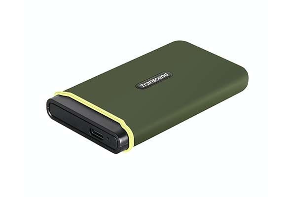 Transcend ESD380C, 500 GB, USB Type-C, USB 3.2 Gen 2x2, 20 Gbit/s, Salasanasuojaus, Vihreä