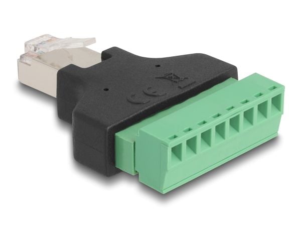 DeLOCK 66471, RJ45, Terminal block-8 pin, Musta, Vihreä