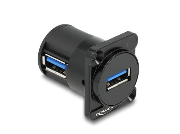 Delock D-typ modul USB 2.0 Typ-A uttag till uttag 90° vinklad