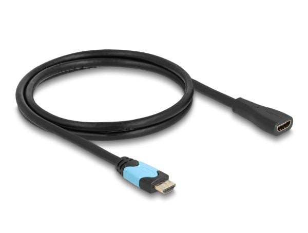 Delock - High Speed - HDMI-forlengelseskabel med Ethernet - HDMI hunn til HDMI hann - 1 m - trippel beskyttelse - svart - 8K 60Hz støtte, up to 48 ...