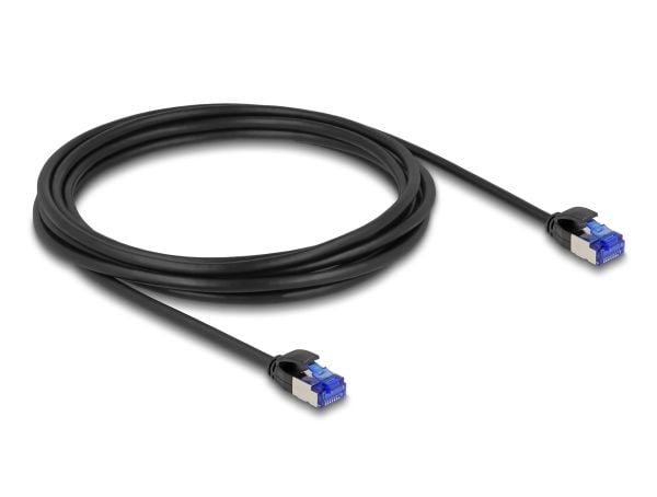 Delock RJ45 verkkokaapeli Cat.6A S/FTP Slim 3 m musta