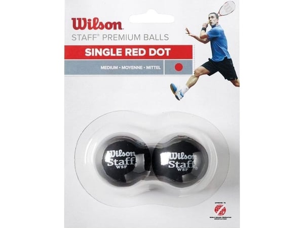 Pi Wil S16 STAFF SQUASH 2 baller rød dot