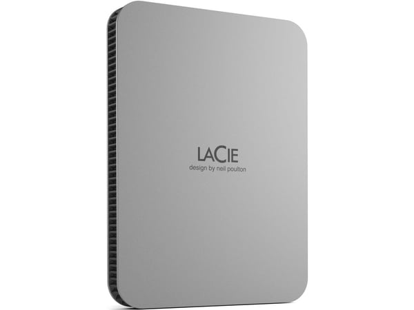LaCie Mobile Drive STLP5000400 - Harddisk - 5 TB - ekstern (bærbar) - USB 3.2 Gen 1 (USB-C kontakt) - månesølv