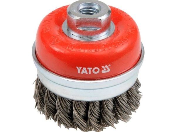 Yato YT-4768, Førpoleringsbørste, 11000 RPM, 7,5 cm, Rød, Rustfritt stål
