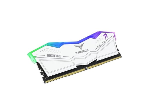 T-Force DELTA RGB - DDR5 - sett - 64 GB: 2 x 32 GB - DIMM 288-pin - 6000 MHz / PC5-48000 - CL38 - 1.35 V - ikke-bufret - on-die ECC - hvit
