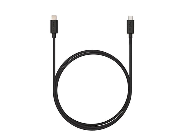 Veho VCL-005-MFI-C-1M, 1 m, Lightning, USB C, Hankjønn, Hankjønn, Sort