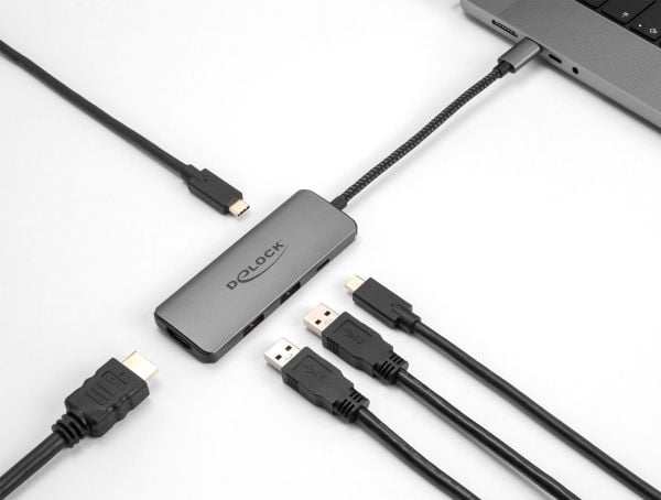 Delock - Dockningsstation - USB-C / Thunderbolt 3 / Thunderbolt 4 - HDMI