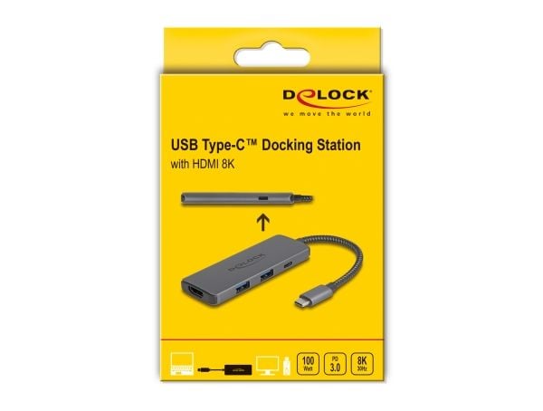 Delock - Dockningsstation - USB-C / Thunderbolt 3 / Thunderbolt 4 - HDMI