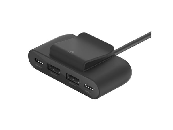 Belkin BoostCharge - Ladestripe - 4 utgangskontakter (2 x USB-C, 2 x USB) - svart