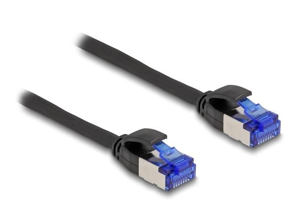 Delock RJ45 verkkokaapeli Cat.6A S/FTP Slim 1 m musta