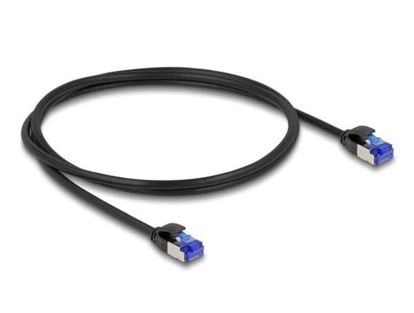 Delock RJ45 verkkokaapeli Cat.6A S/FTP Slim 1 m musta