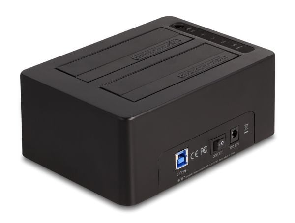 Delock USB dobbel dockingstasjon for 2 x SATA HDD / SSD med klone- og slettefunksjon