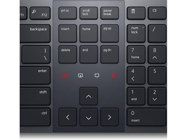 Dell Pro Premium Collaboration KB900 - Tastatur - samarbeid - bakbelysning - trådløs - 2.4 GHz, Bluetooth 5.1 - QWERTY - US International - grafitt...