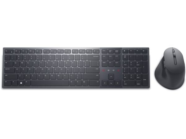 Dell Premier KM900 - Tastatur- og mussett - samarbeid - bakbelysning - trådløs - 2.4 GHz, Bluetooth 5.1 - QWERTY - Pan Nordic - grafitt - med 3 yea...
