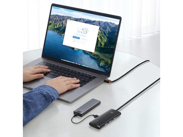 Baseus WKQX030201, USB 3.2 Gen 1 (3.1 Gen 1) Type-A, USB 3.2 Gen 1 (3.1 Gen 1) Type-A, USB Type-C, Svart, 5 V, 2 A, 1 styck