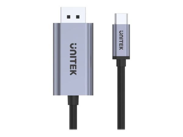 Unitek V1409A - Adapterkabel - USB-C (hann) til DisplayPort (hann) - Thunderbolt 3 - 2 m - støtte for 4K 60 Hz (3840 x 2160) - svart, romgrå