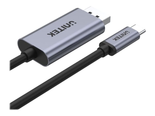 Unitek V1409A - Adapterkabel - USB-C (hann) til DisplayPort (hann) - Thunderbolt 3 - 2 m - støtte for 4K 60 Hz (3840 x 2160) - svart, romgrå