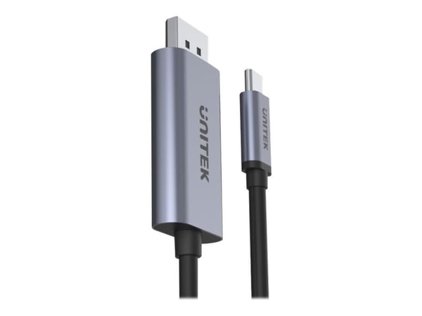 Unitek V1409A - Adapterkabel - USB-C (hann) til DisplayPort (hann) - Thunderbolt 3 - 2 m - støtte for 4K 60 Hz (3840 x 2160) - svart, romgrå