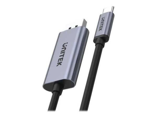 Unitek V1409A - Adapterkabel - USB-C (hann) til DisplayPort (hann) - Thunderbolt 3 - 2 m - støtte for 4K 60 Hz (3840 x 2160) - svart, romgrå