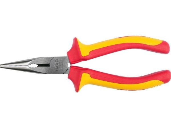 Yato YT-21154, Nåltänger, Kromvanadinstål, Röd, Gul, 1000 V, 160 mm