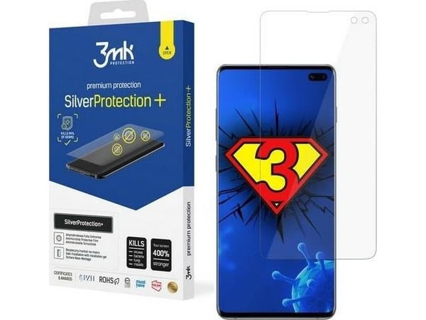 3MK 3MK 3MK Silver Protect+ Sam G975 S10 Plus märkäasennus Antimikrobinen kalvo