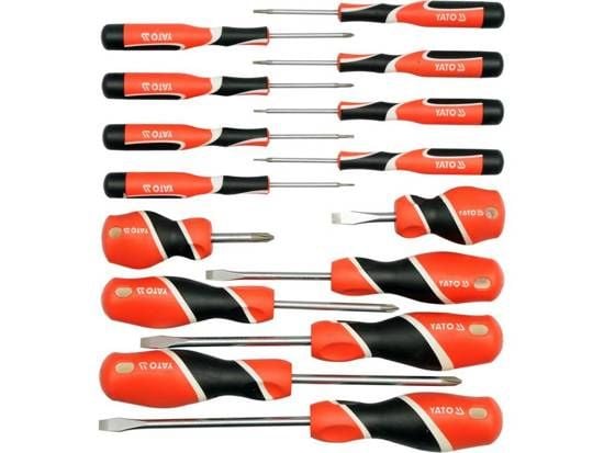 YATO PYÖRÄKORJAUSKORJAUSSARJA 15 OS. litteä / ristipää / TORX, S2 58 HRC 25981