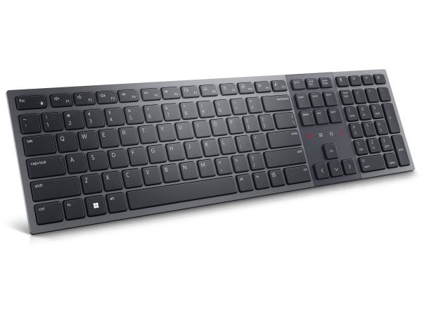 Dell Pro Premium Collaboration KB900 - Tastatur - samarbeid - bakbelysning - trådløs - 2.4 GHz, Bluetooth 5.1 - QWERTY - US International - grafitt...