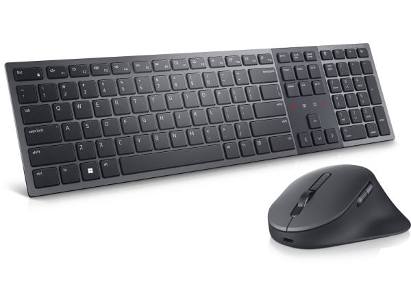 DELL KM900, Langaton, RF Wireless + Bluetooth, Näppäimen saksikytkin, QWERTY, Grafiitti, Sisältää hiiren