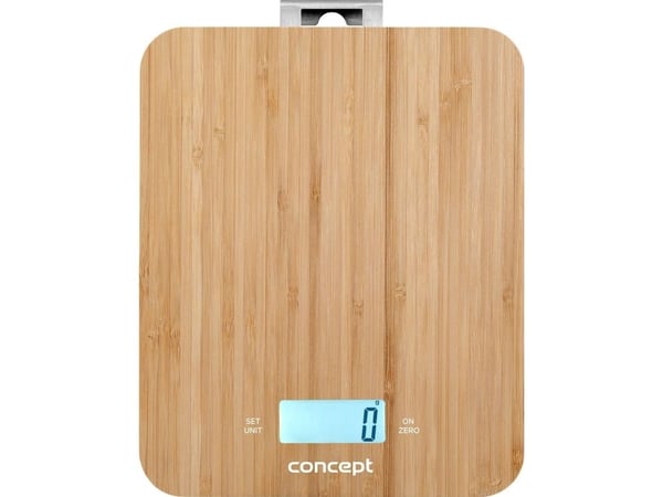 Concept VK5714, Elektronisk personvåg, 15 kg, 1 g, bambu, fyrkantig, LCD