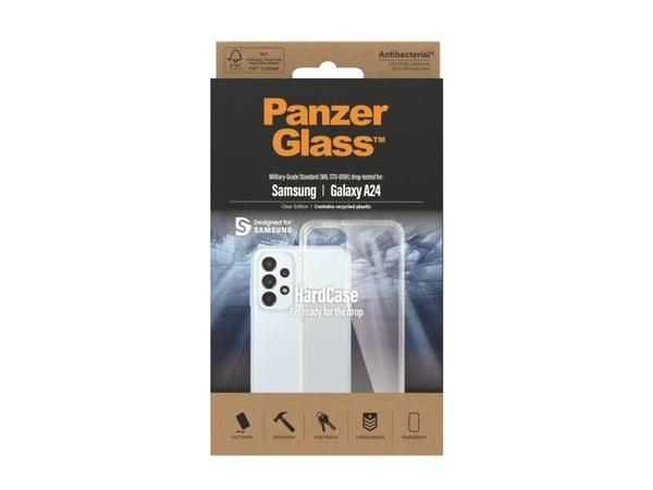PanzerGlass HardCase - Clear Edition - baksidedeksel for mobiltelefon - polykarbonat, selvhelbredende TPU - gjennomsiktig - for Samsung Galaxy A24