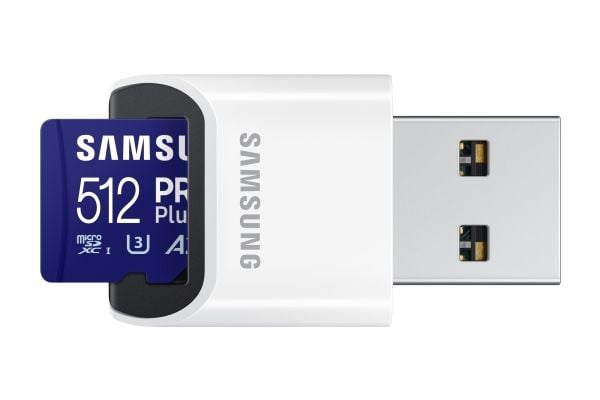Samsung PRO Plus MB-MD512SB - Flashminnekort - 512 GB - A2 / Video Class V30 / UHS-I U3 / Class10 - microSDXC UHS-I - blå