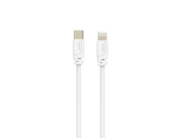 Sinox PRO USB C - Lightning-kaapeli. 1m, valkoinen, 1 m, Lightning, USB C, urosliitin, urosliitin, valkoinen