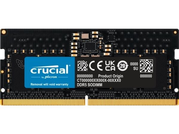 Crucial - DDR5 - modul - 8 GB - SO DIMM 262-pin - 4800 MHz / PC5-38400 - CL40 - 1.1 V - ikke-bufret - ikke-ECC