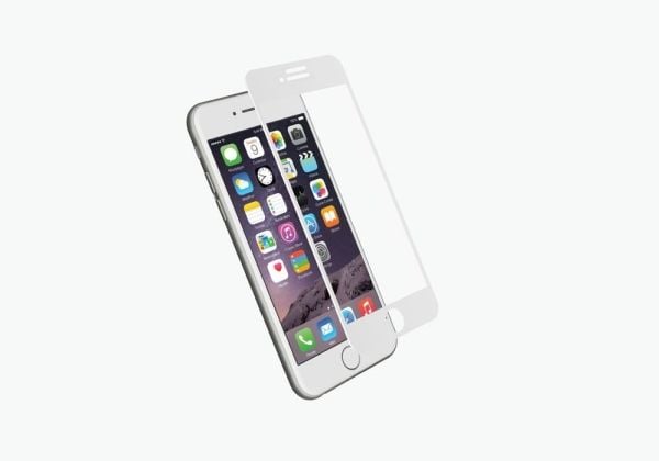 Cygnett RealCurve 3D - Skjermbeskyttelse for mobiltelefon - 3D - glass - rammefarge hvit