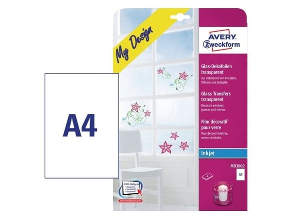 Avery Zweckform My Design - A4 (210 x 297 mm) 4 ark transparent klar film