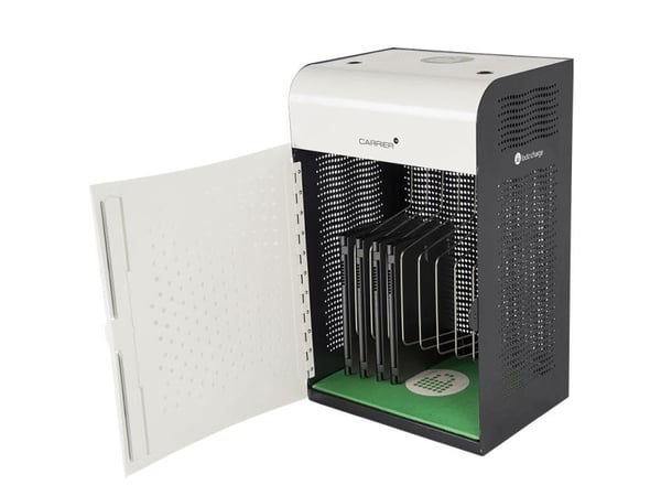 LocknCharge Carrier 10, Kabinett for håndtering av bærbare enheter, Blå, Grønn, Grå, Hvit, Bord, Vegg, Rustfritt stål, Laptop, Nettbrett, 43,2 cm (...