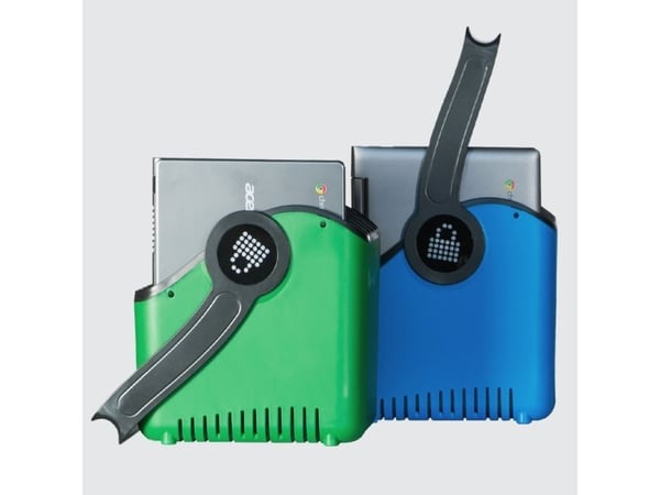 LocknCharge Carrier 10, Kabinett for håndtering av bærbare enheter, Blå, Grønn, Grå, Hvit, Bord, Vegg, Rustfritt stål, Laptop, Nettbrett, 43,2 cm (...