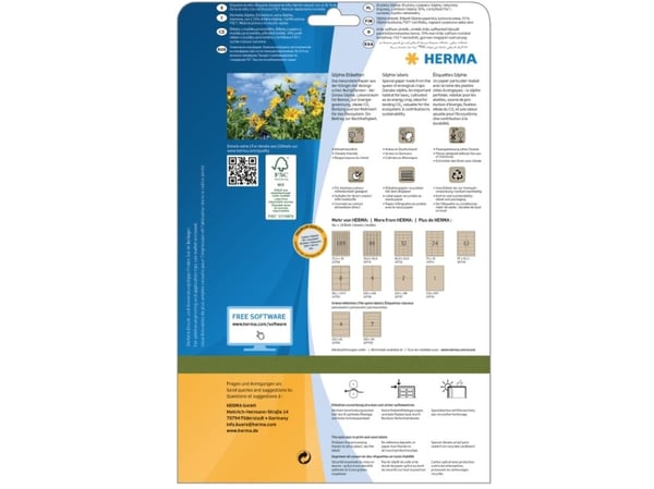 HERMA 10756, Brun, Rektangel, Permanent, 105 x 148 mm, A4, Papir