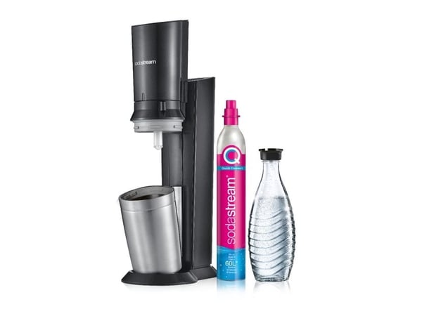Saturaattori Sodastream SodaStream Crystal 3.0, Metalli, Ruostumaton teräs, Musta, Lasi, SodaStream 60 L Vaaleanpunainen, 0.615 L, 60 L