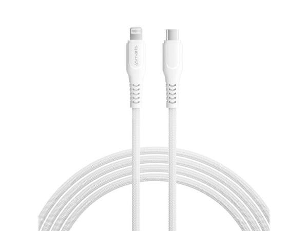 4smarts USB-C Lightning-kaapeli RapidCord PD 30W MFi-sertifioitu, 1.5m valkoinen