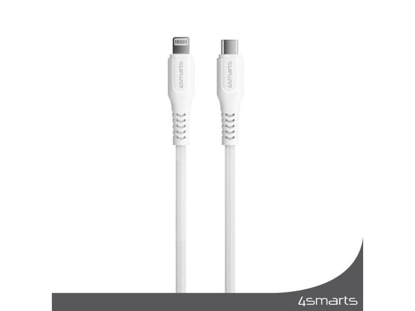 4smarts USB-C Lightning-kaapeli RapidCord PD 30W MFi-sertifioitu, 1.5m valkoinen